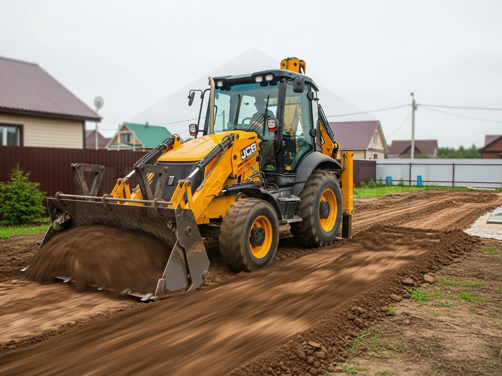 Экскаватор JCB 3CX в работе